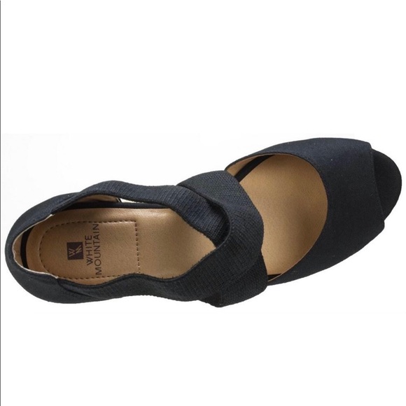 White Mountain Peep-toe espadrille wedge 8 1/2 - Picture 6 of 8